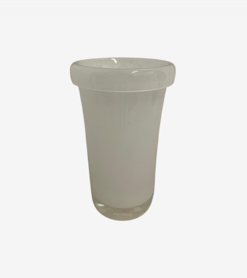 vaso in vetro soffiato lungo bianco