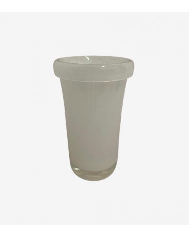 vaso in vetro soffiato lungo bianco