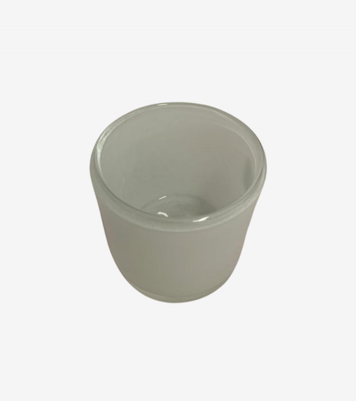 vaso decorativo in vetro soffiato bianco