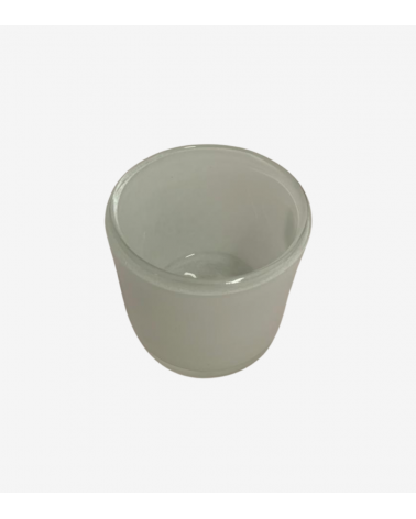 vaso decorativo in vetro soffiato bianco