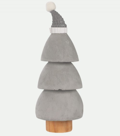 Albero di Natale in cemento con cappellino