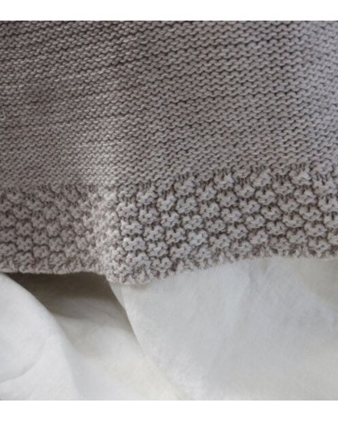 bordo lavorato a maglia plaid bianco latte