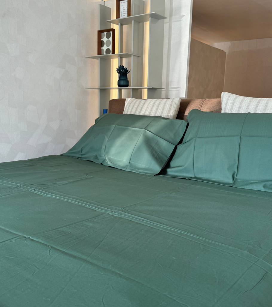 Copripiumini Federe tinta verde oliva Flou