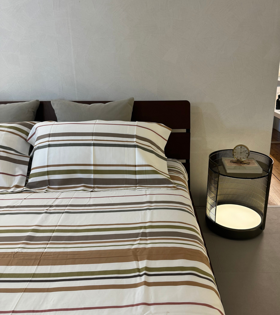 Copripiumino federe matrimoniale beige flou