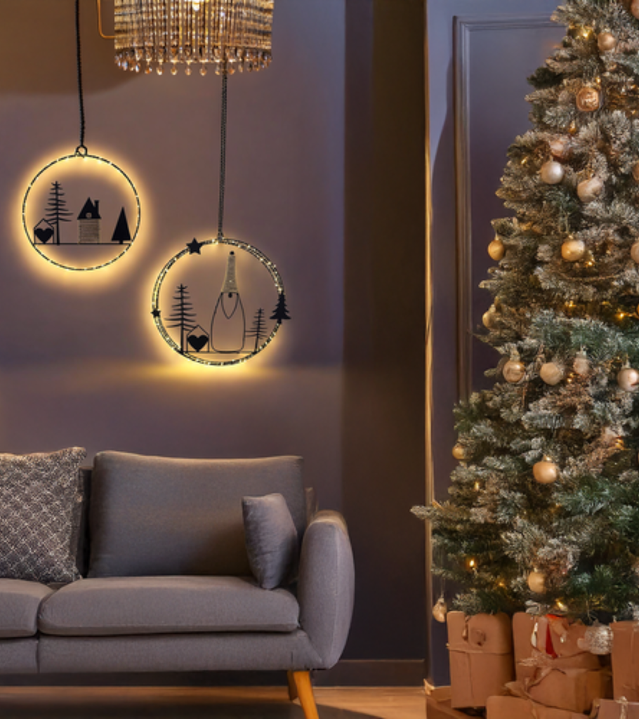 Decorazione a cerchio Natalizia LED casa