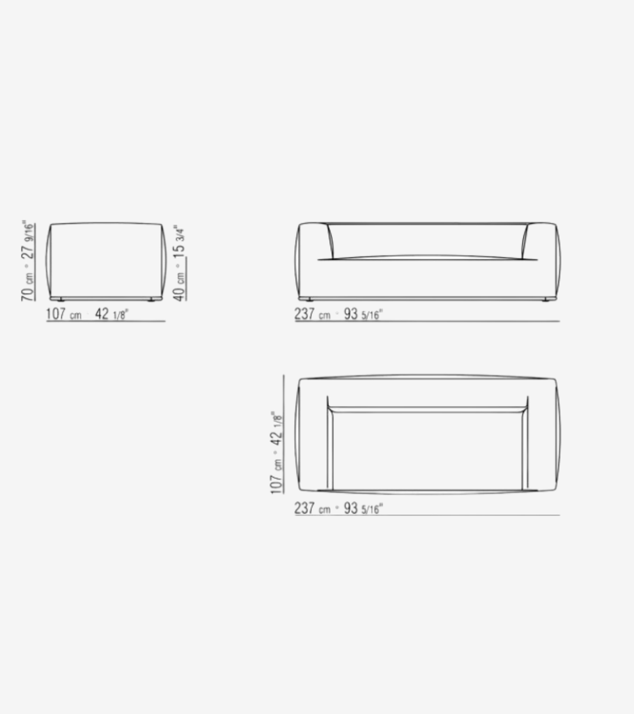 Perry divano misure Flexform
