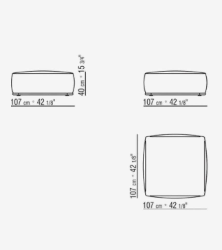 Perry divano pouf misure Flexform 