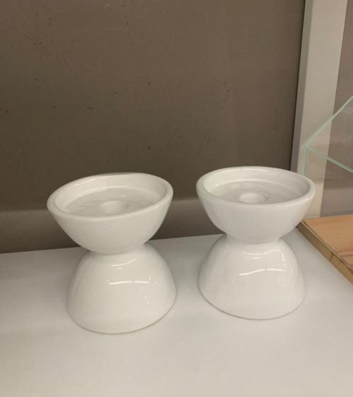 Candeliere ceramica bianca