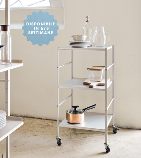 carrello tre ripiani alluminio kriptonite 