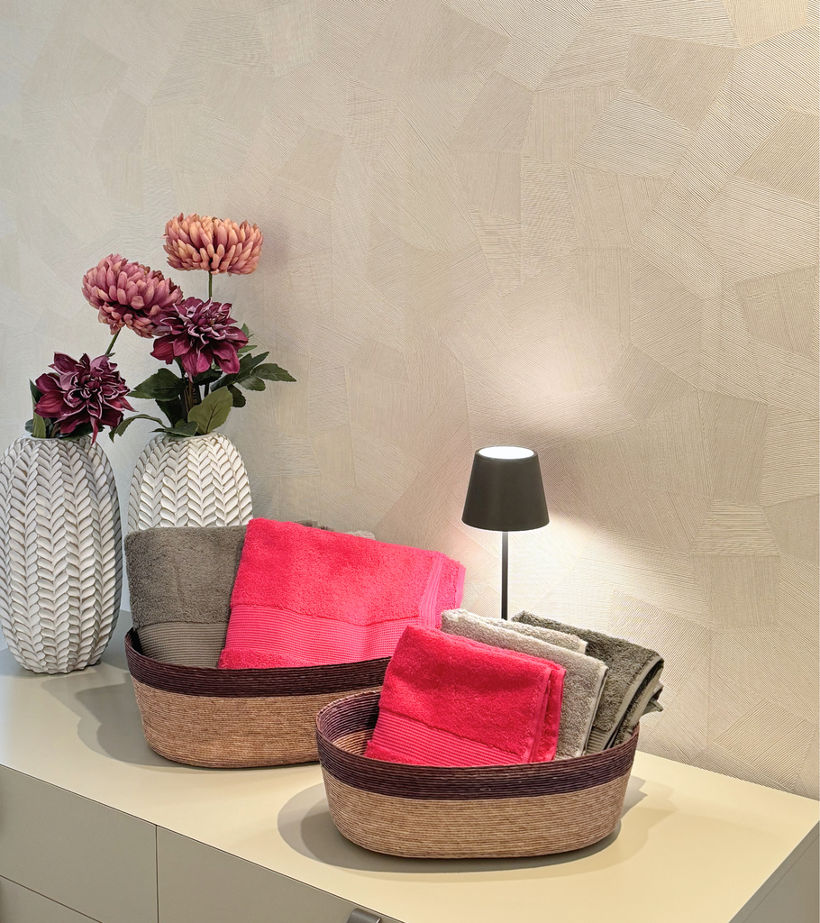 cesto ovale grande piccolo viola bagno