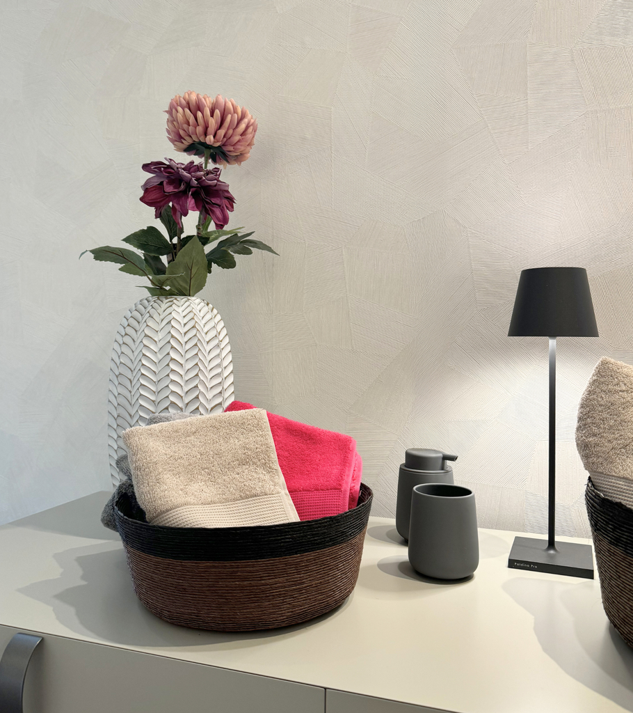 cesto tondo piccolo grande nera bagno