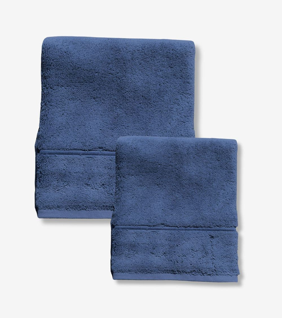 coppia asciugamani blu scuro mastro raphael