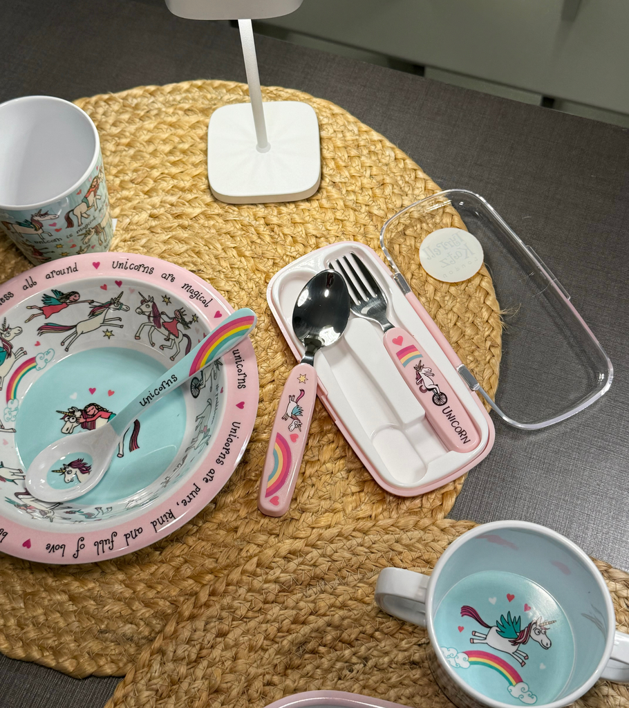 cucchiaio posate bicchiere unicorno bambini