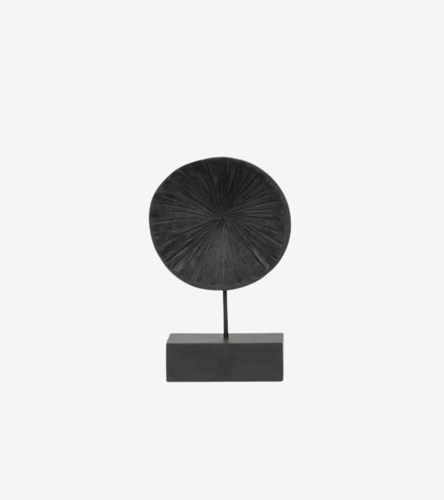 disco ornamentale in legno nero