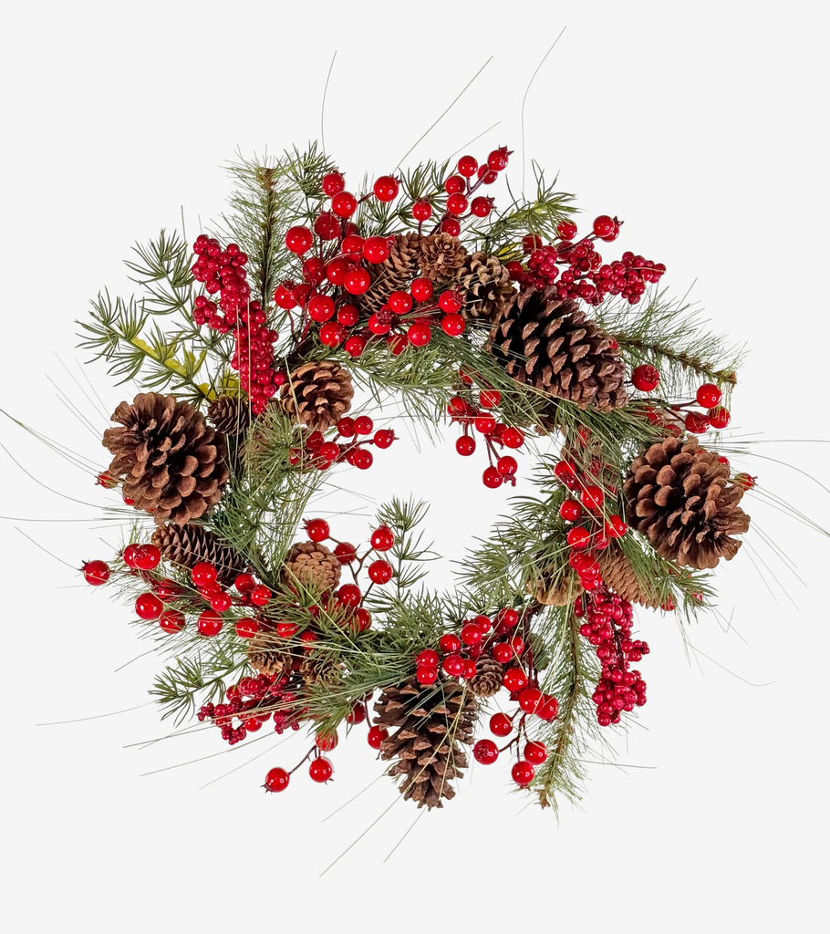 ghirlanda pino con bacche e pigne NATALE