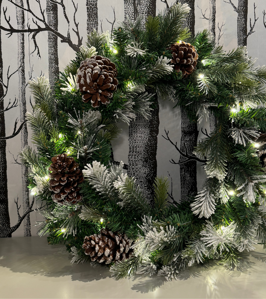 ghirlanda pino verde led