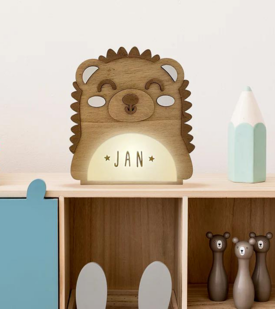 lampada riccio personalizzabile nome