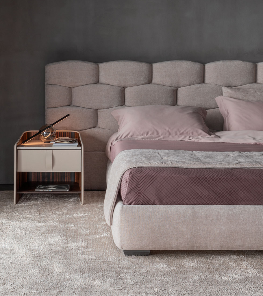 letto matrimoniale flou majal testata larga