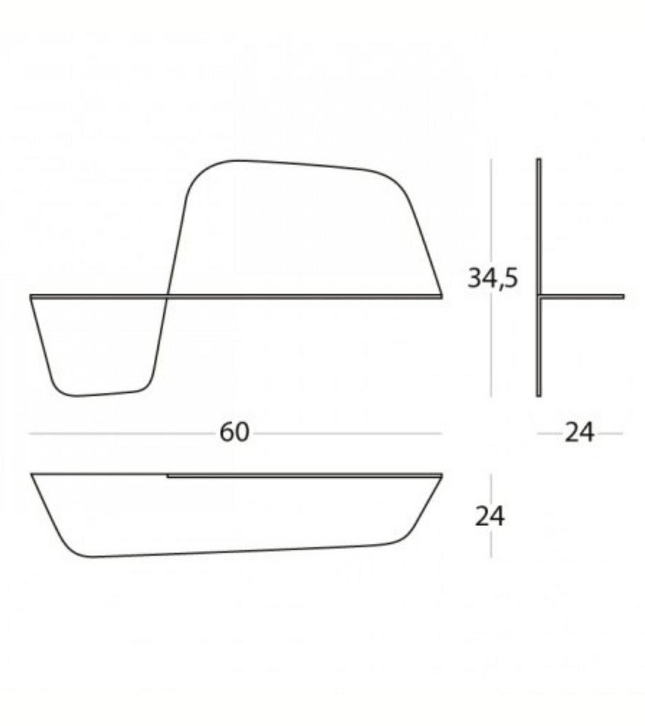 misure mensola flap 600