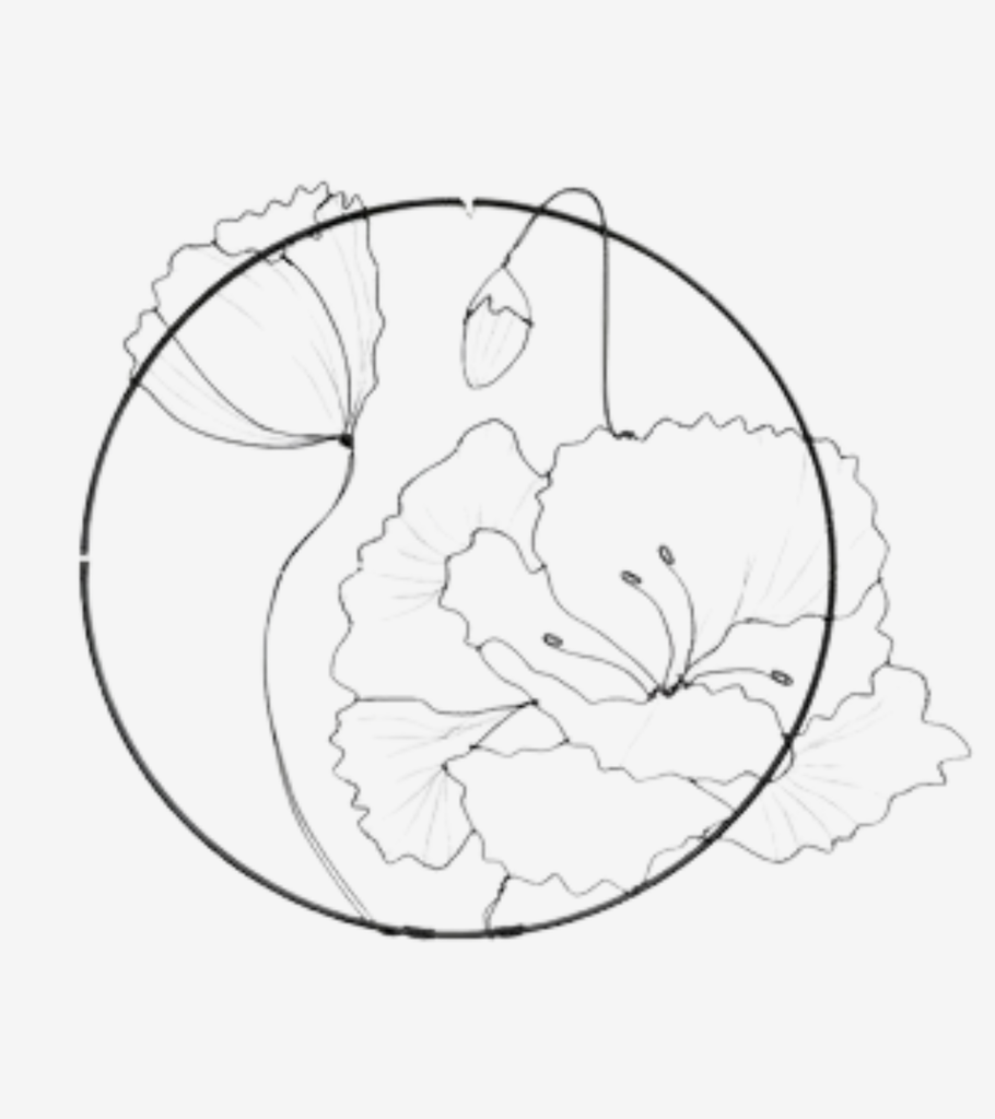 papavero cerchio decorazione a muro 