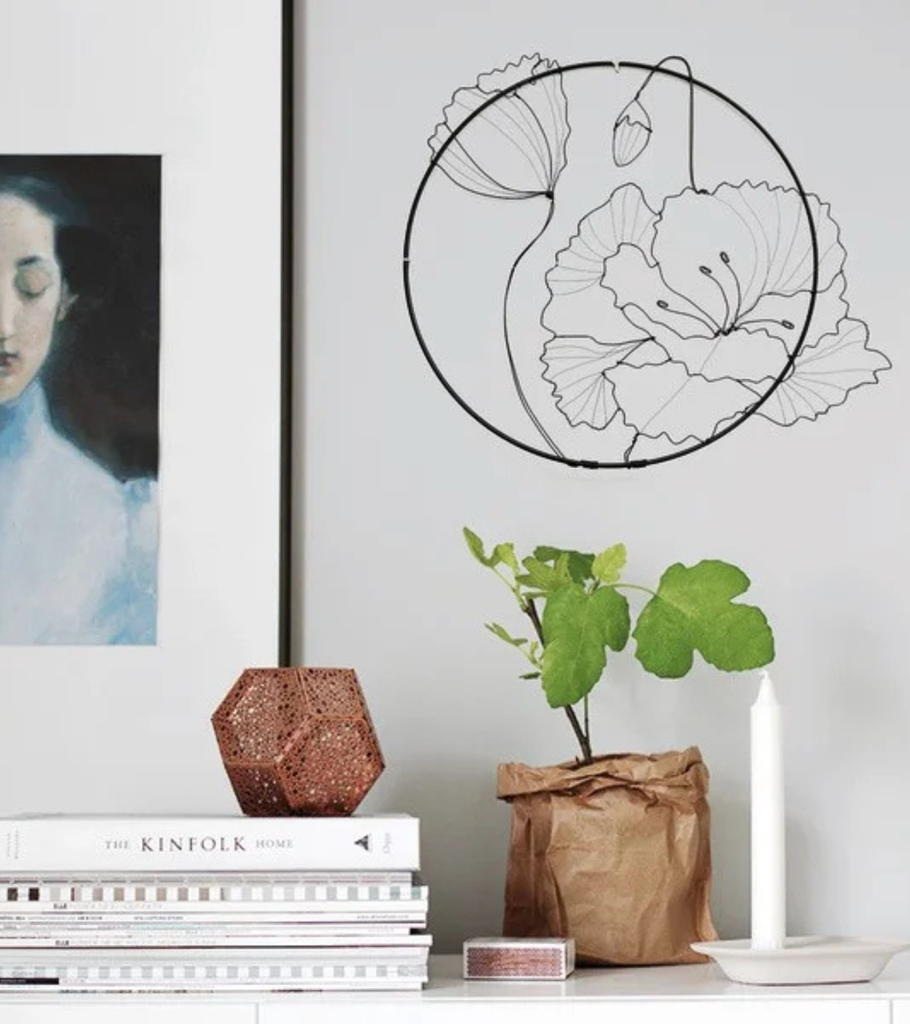 papavero cerchio decorazione a muro casa