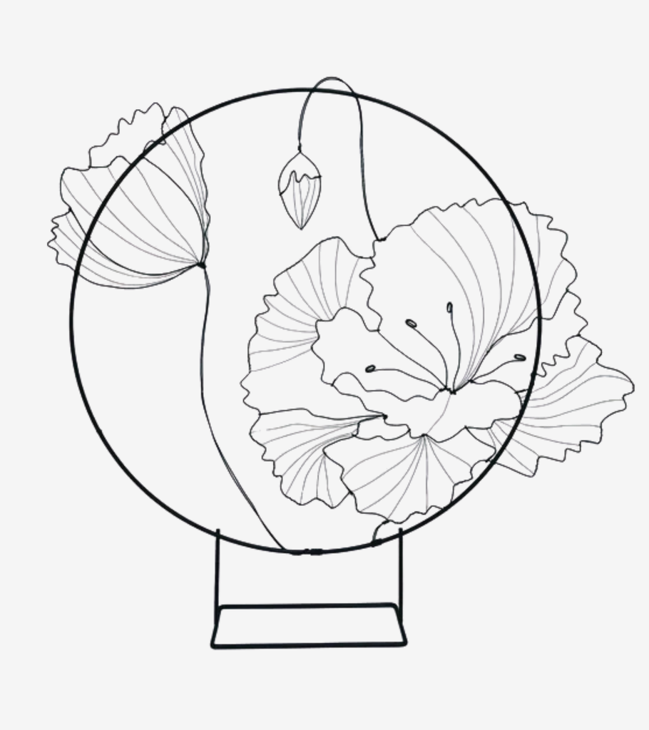 papavero con base 40cm decorazione