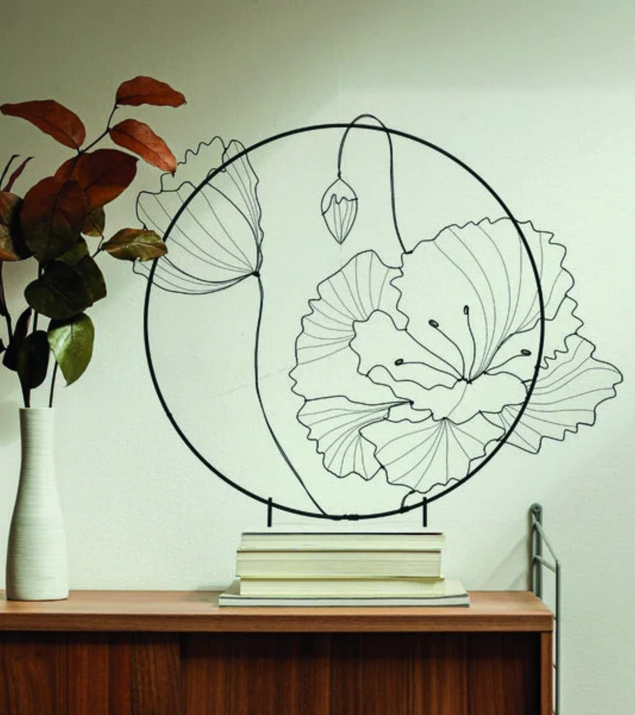 papavero con base 40cm decorazione casa