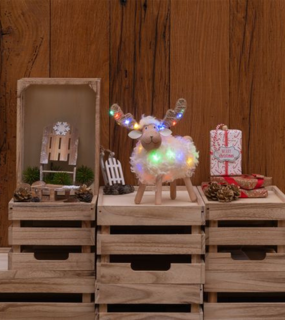 pecora bianco multicolore led