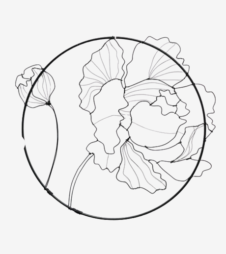 peonia 20cm decorazione a muro
