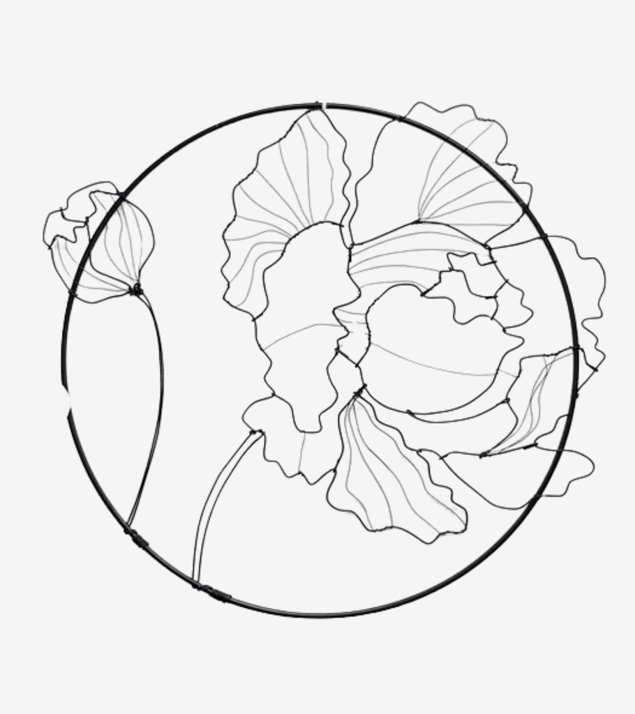 peonia 20cm decorazione a muro