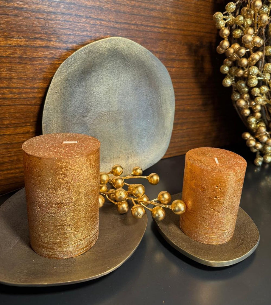 Piattino Anticato per Candele