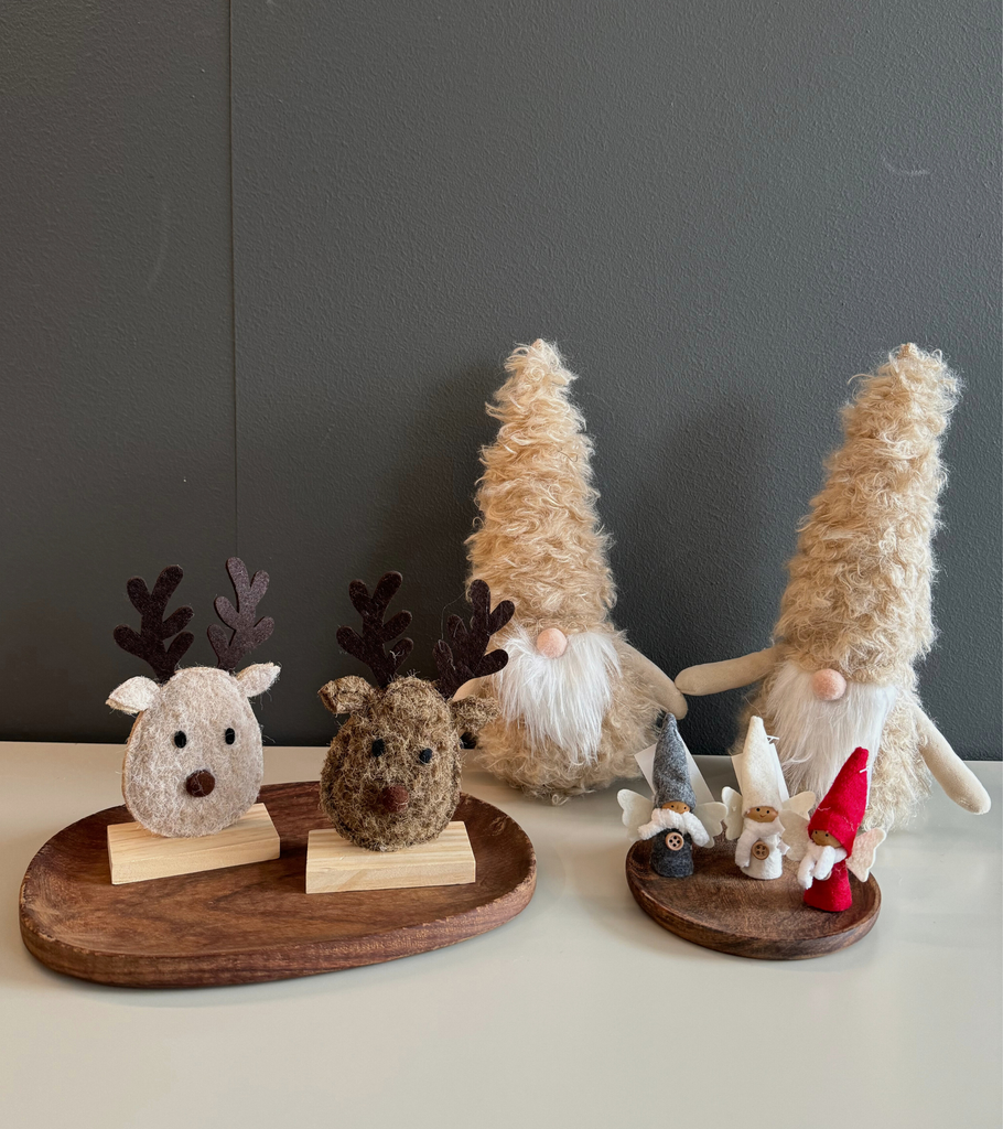 piatto organico piccolo e medio legno sagoma renna angioletti