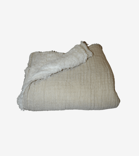 plaid pelliccia bimbo beige