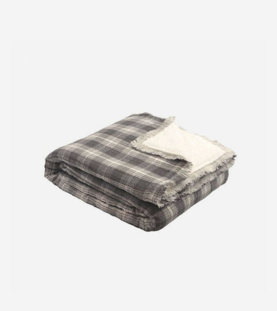 plaid pelliccia tortora