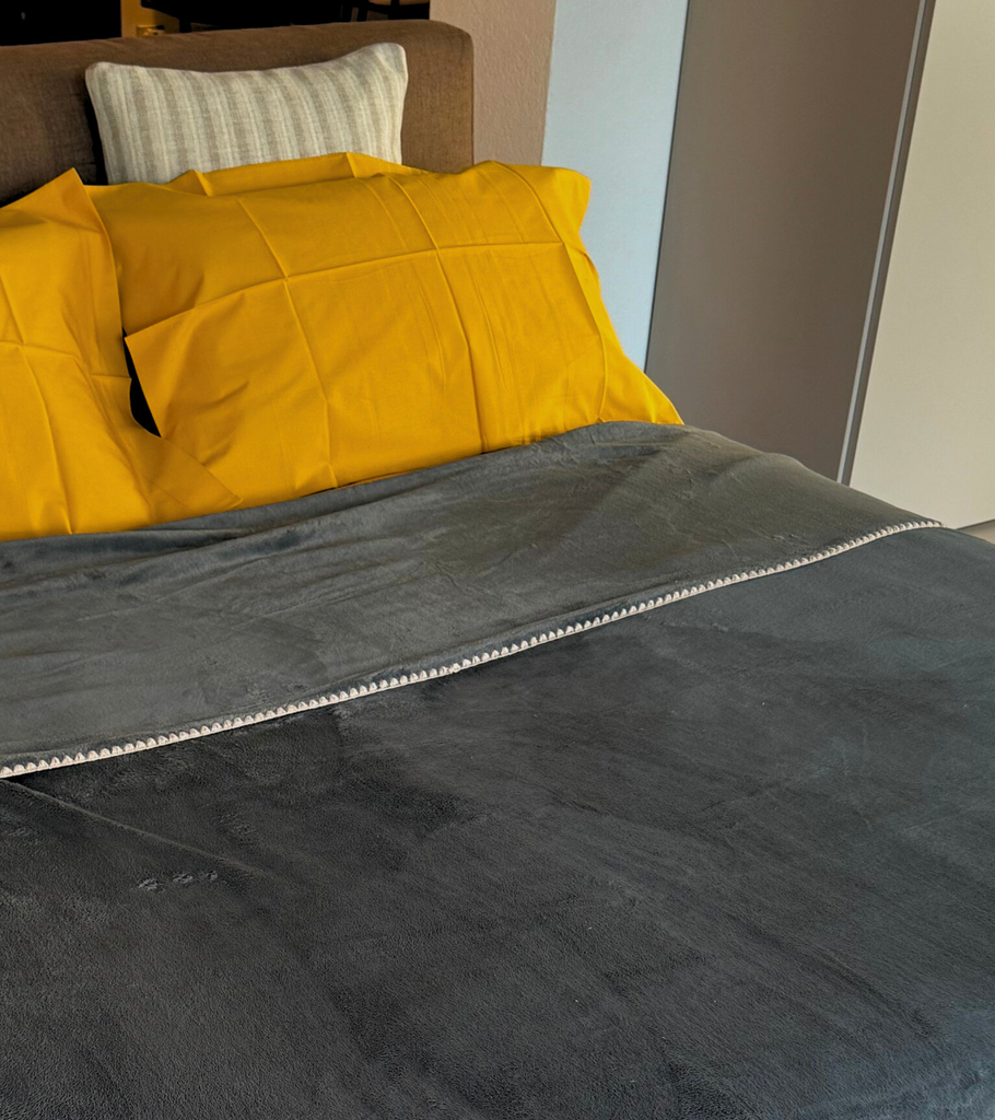 plaid douceur carbone nero casa 