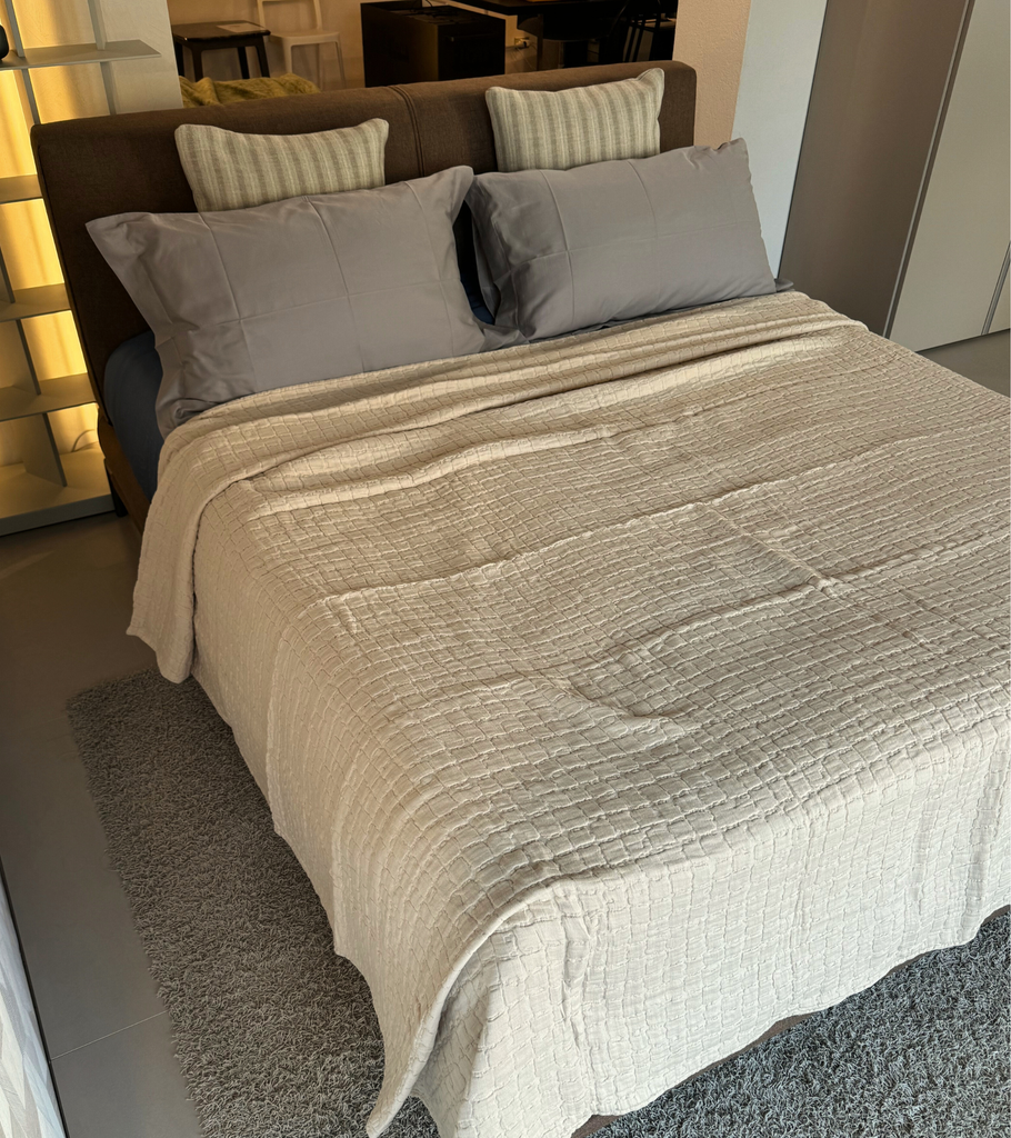 plaid lino beige