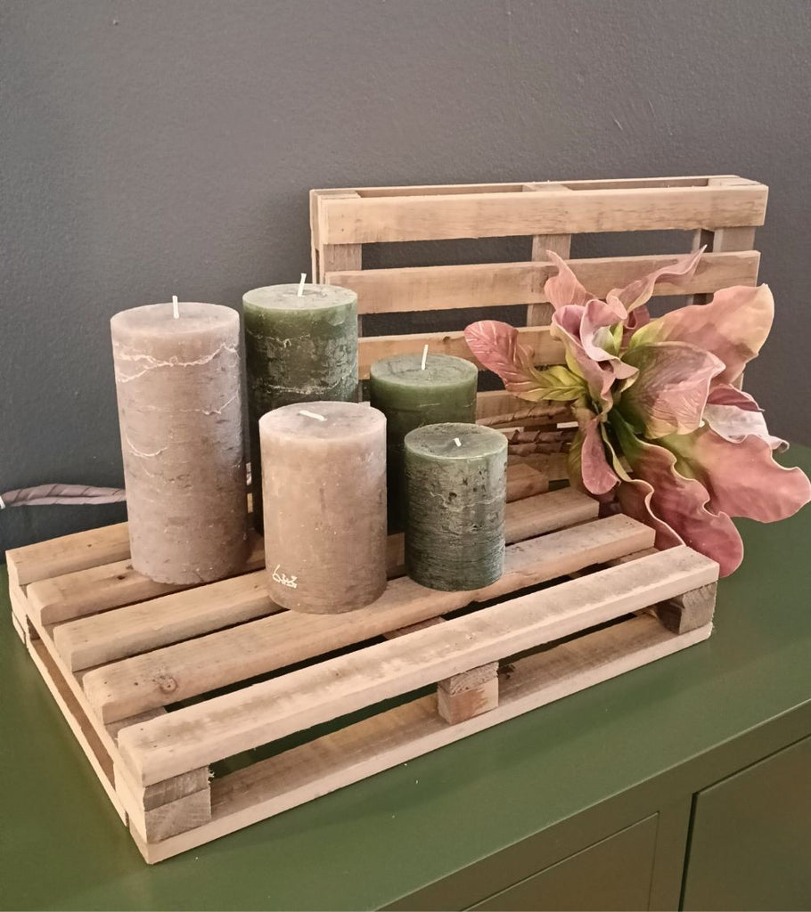 porta candele legno