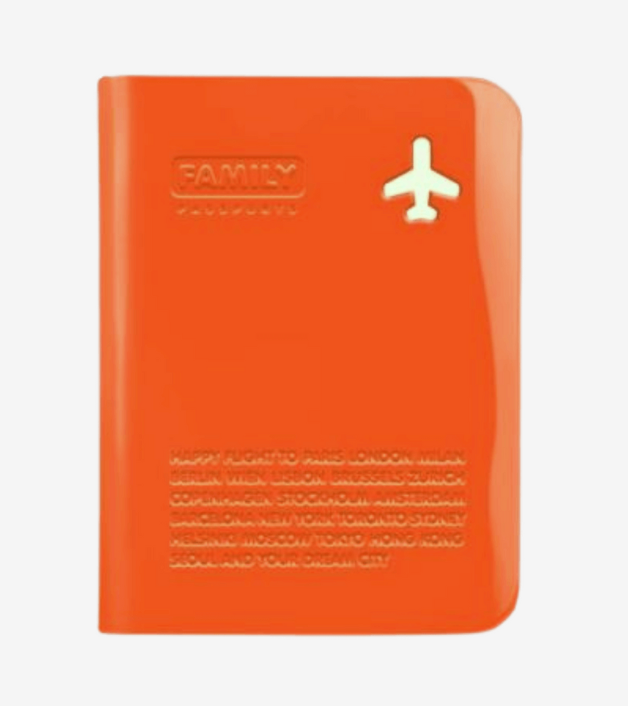 porta passaporto famiglia arancio
