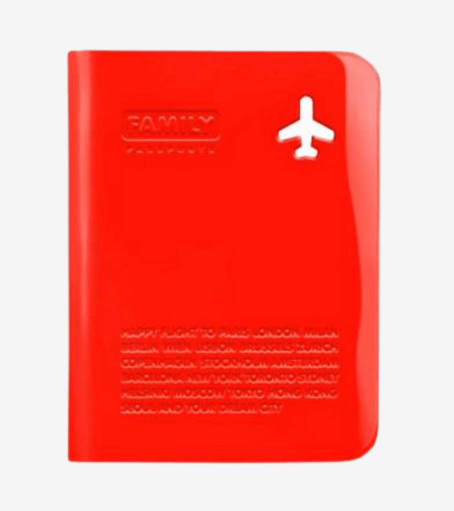 porta passaporto famiglia rosso