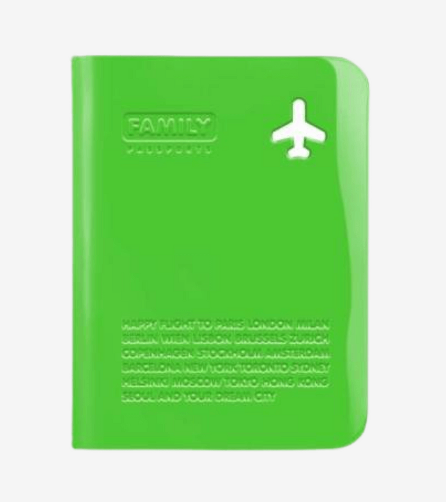 porta passaporto famiglia verde