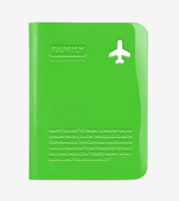 porta passaporto famiglia verde