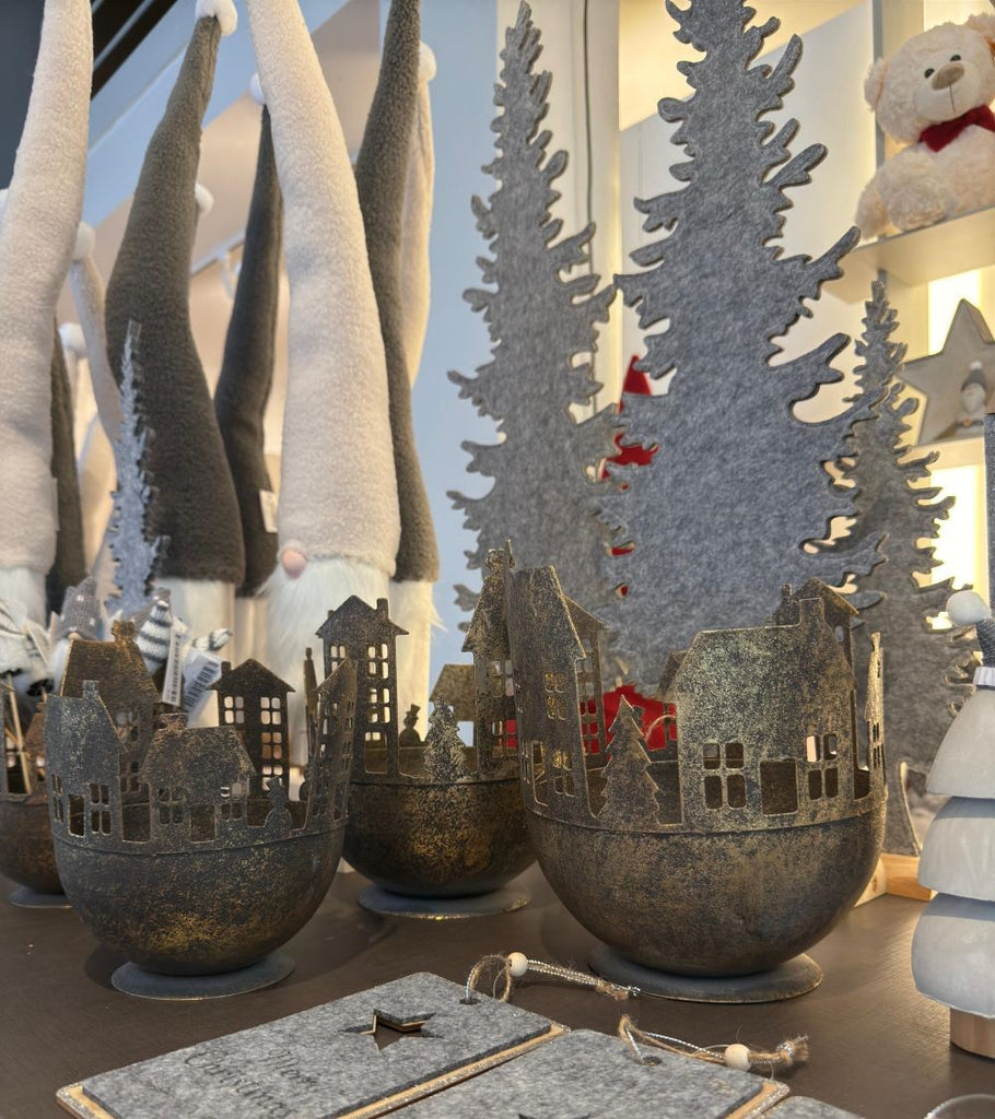 portacandela villaggio natale metallo