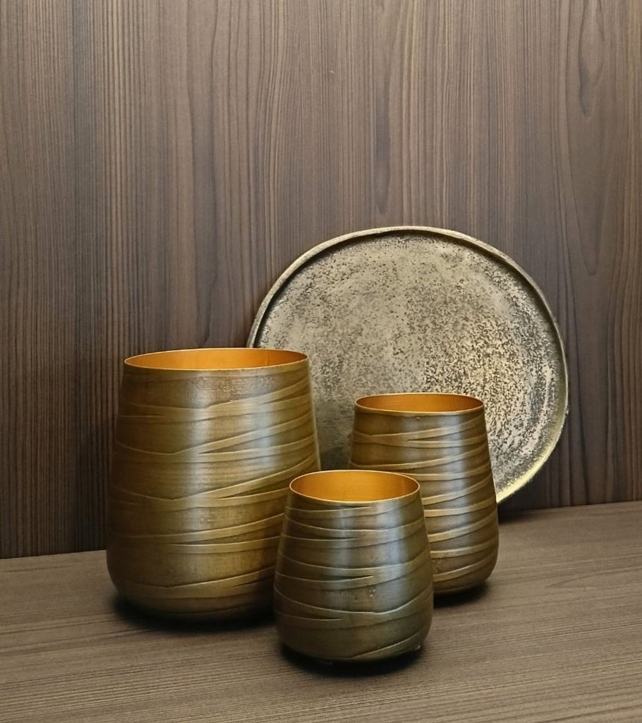 portacandele vaso oro decorazione