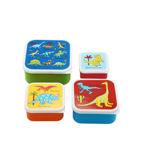 set 4 contenitori dinosauri