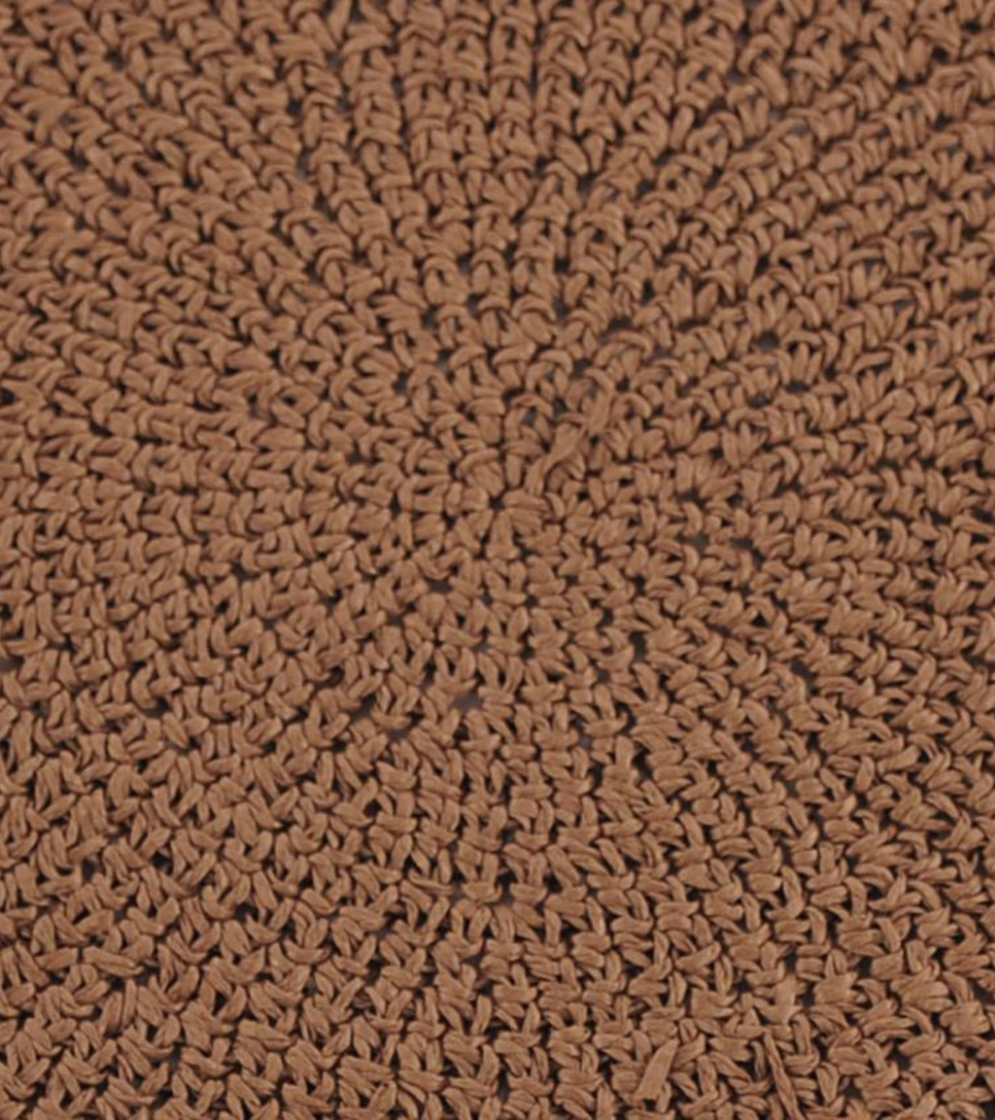 tovaglietta crochet marrone frangia