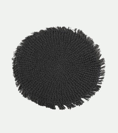 tovaglietta nera crochet con frange