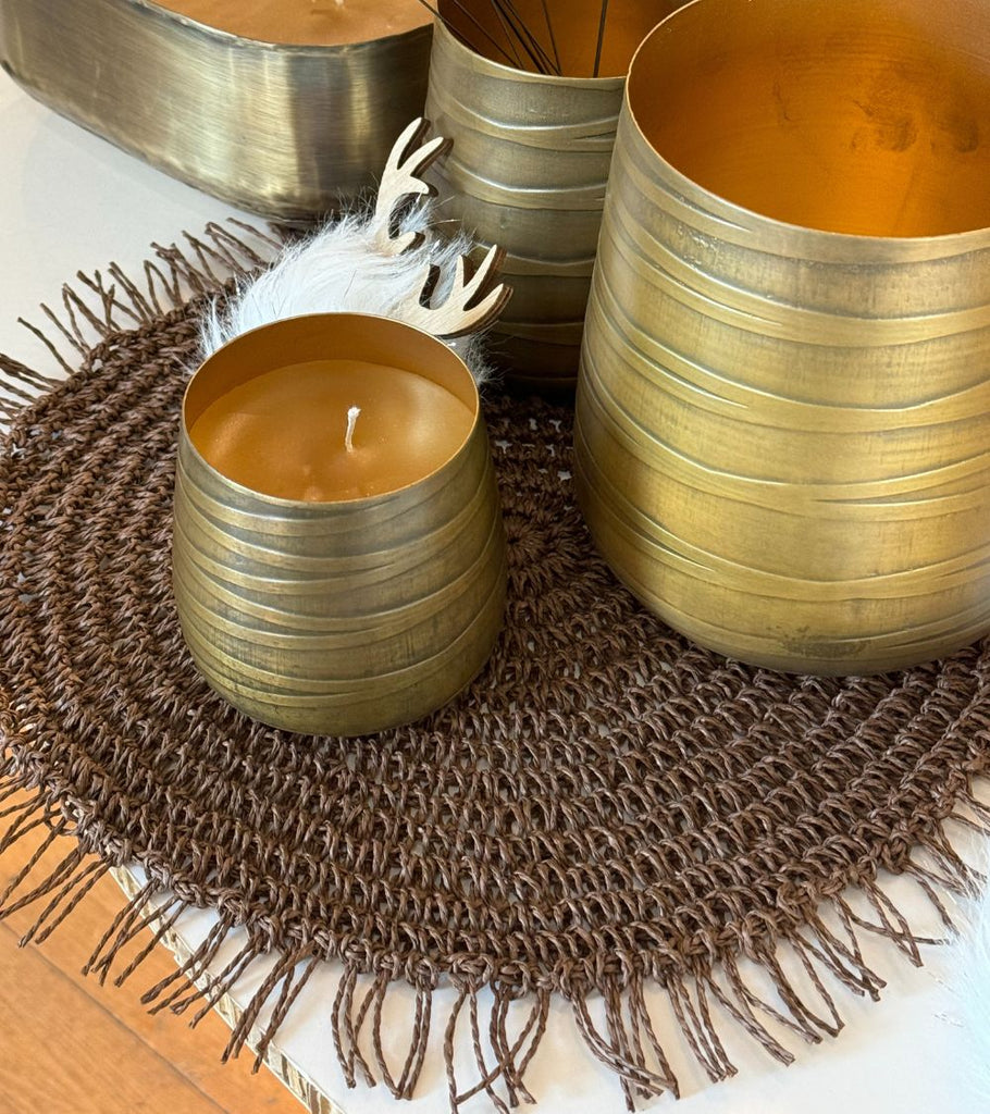 Tovaglietta Crochet Marrone con Frange