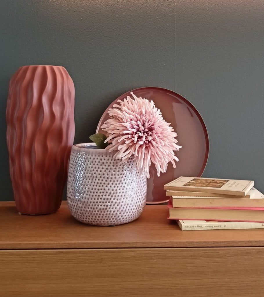 vaso ceramica rosa fiori