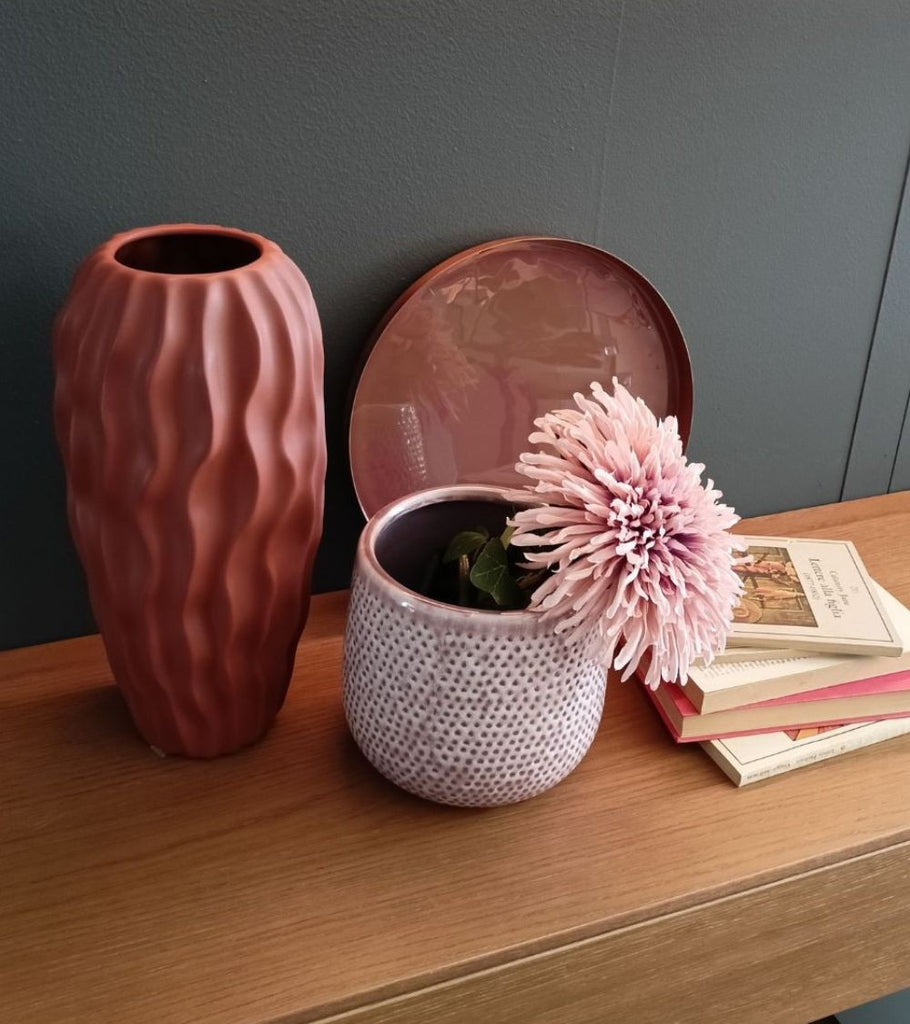 vaso ceramica rosa piante