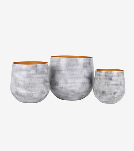 vaso grigio interno oro